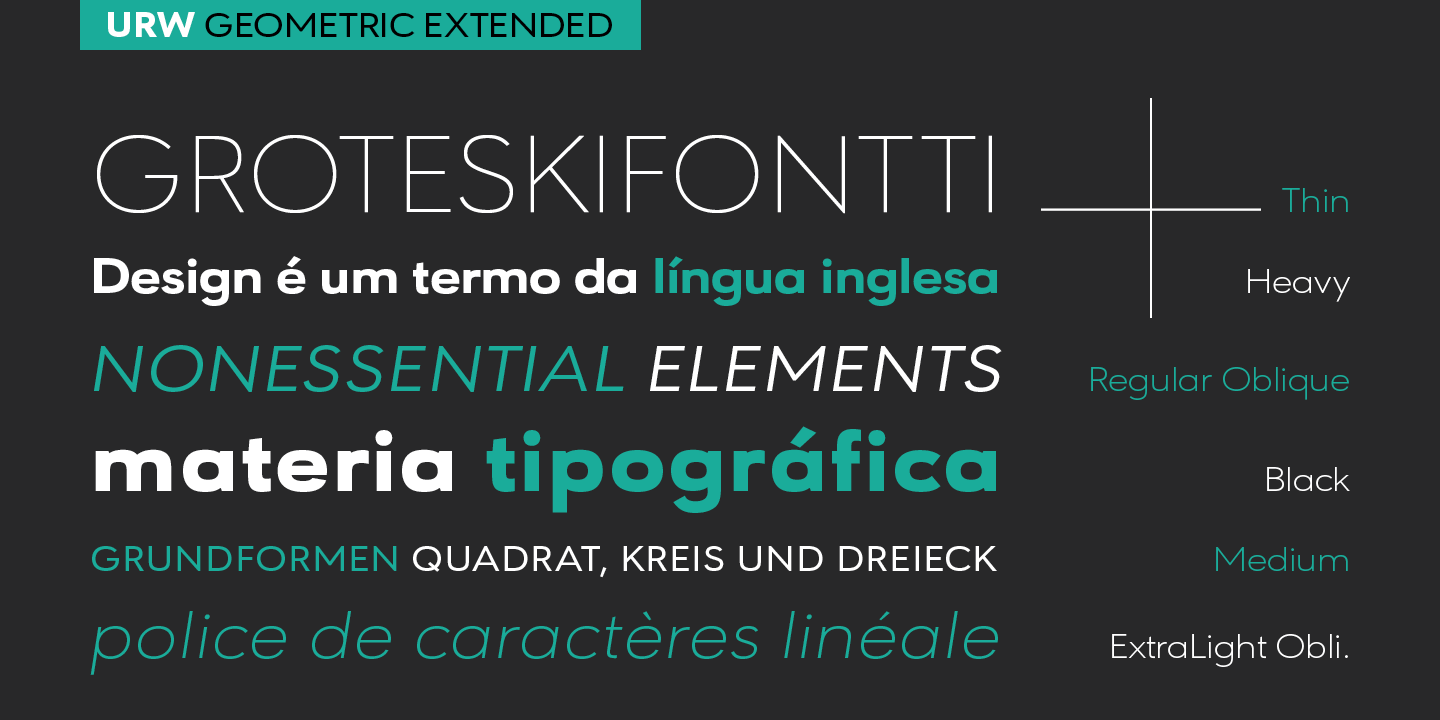 URW Geometric Extended Medium Font preview